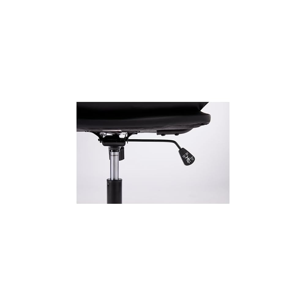 Black Leather Office Chair Mid Back Leather Desk Chair Modern Excutive Office Chair with Arms and Wheels for Home Office