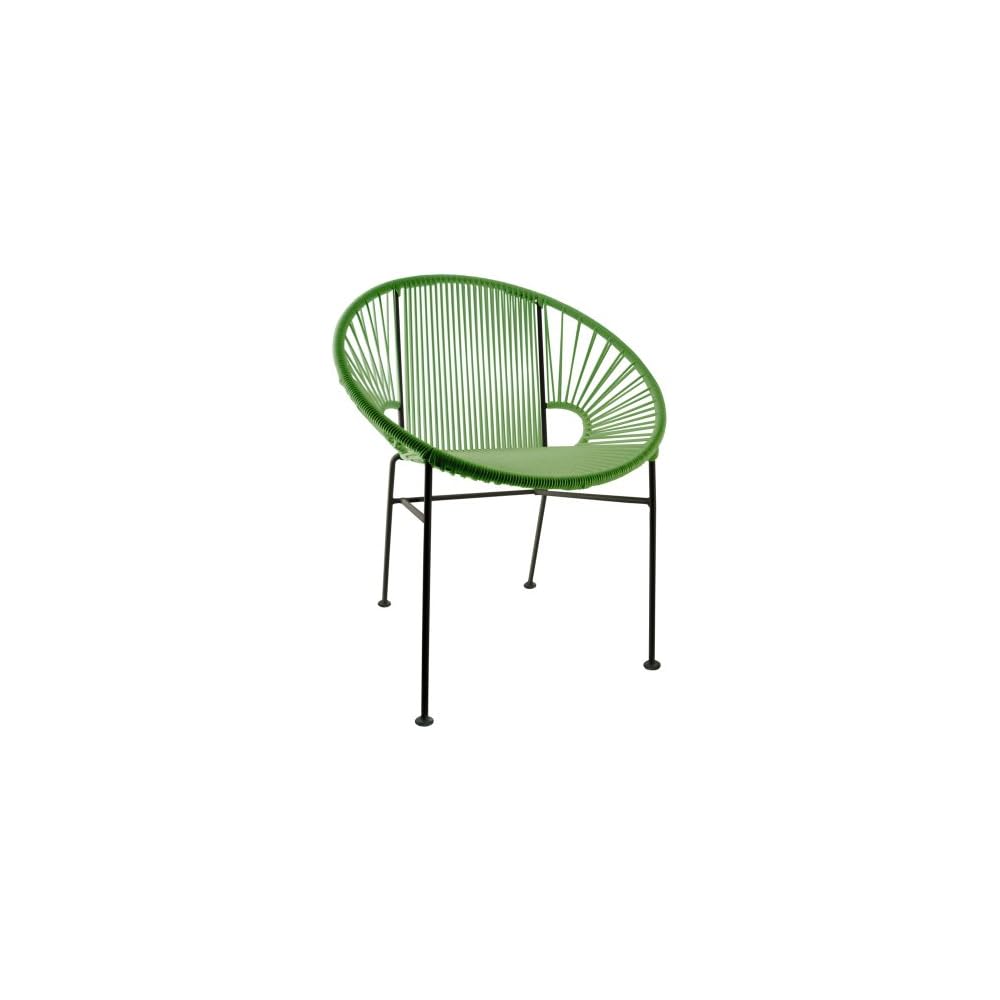 Innit Designs Concha Chair, Olive Weave on Black Frame