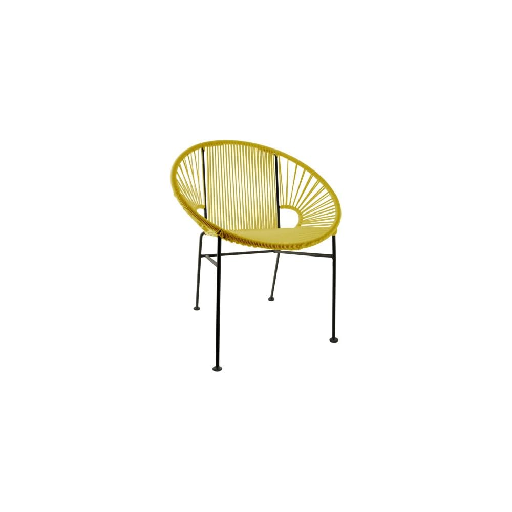 Innit Designs Concha Chair, Olive Weave on Black Frame