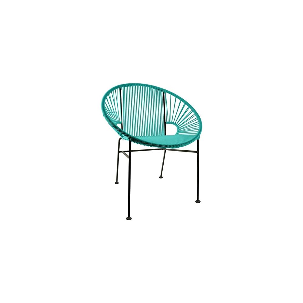 Innit Designs Concha Chair, Olive Weave on Black Frame