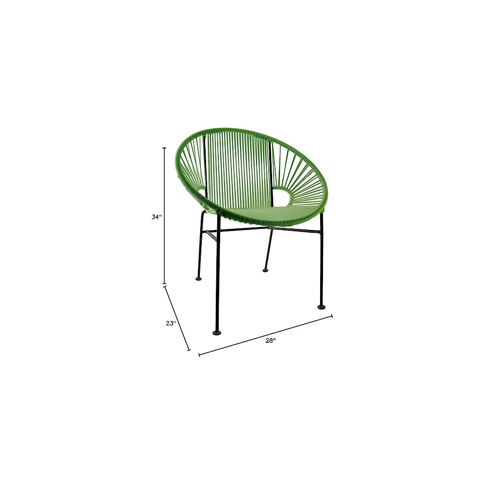 Innit Designs Concha Chair, Olive Weave on Black Frame