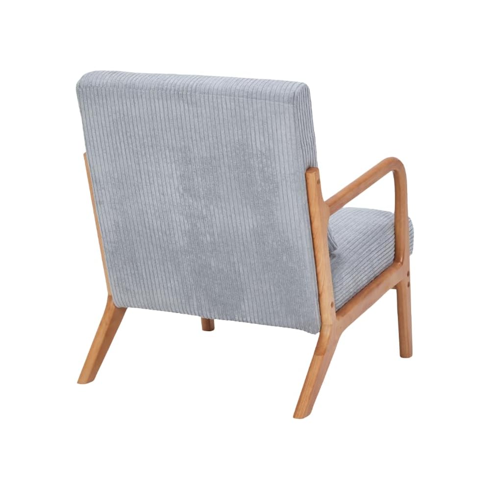 Komene Mid-Century Modern Accent Chair, Arm Chair Living Room Chairs with Pillow Upholstered Reading Chair with Solid Wood Frame & Living Room Bedroom Balcony （Light Heather Grey）