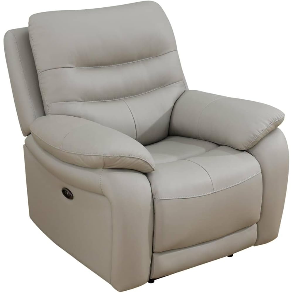 1-seat Recliner Chair Grey Genuine Leather Living Room