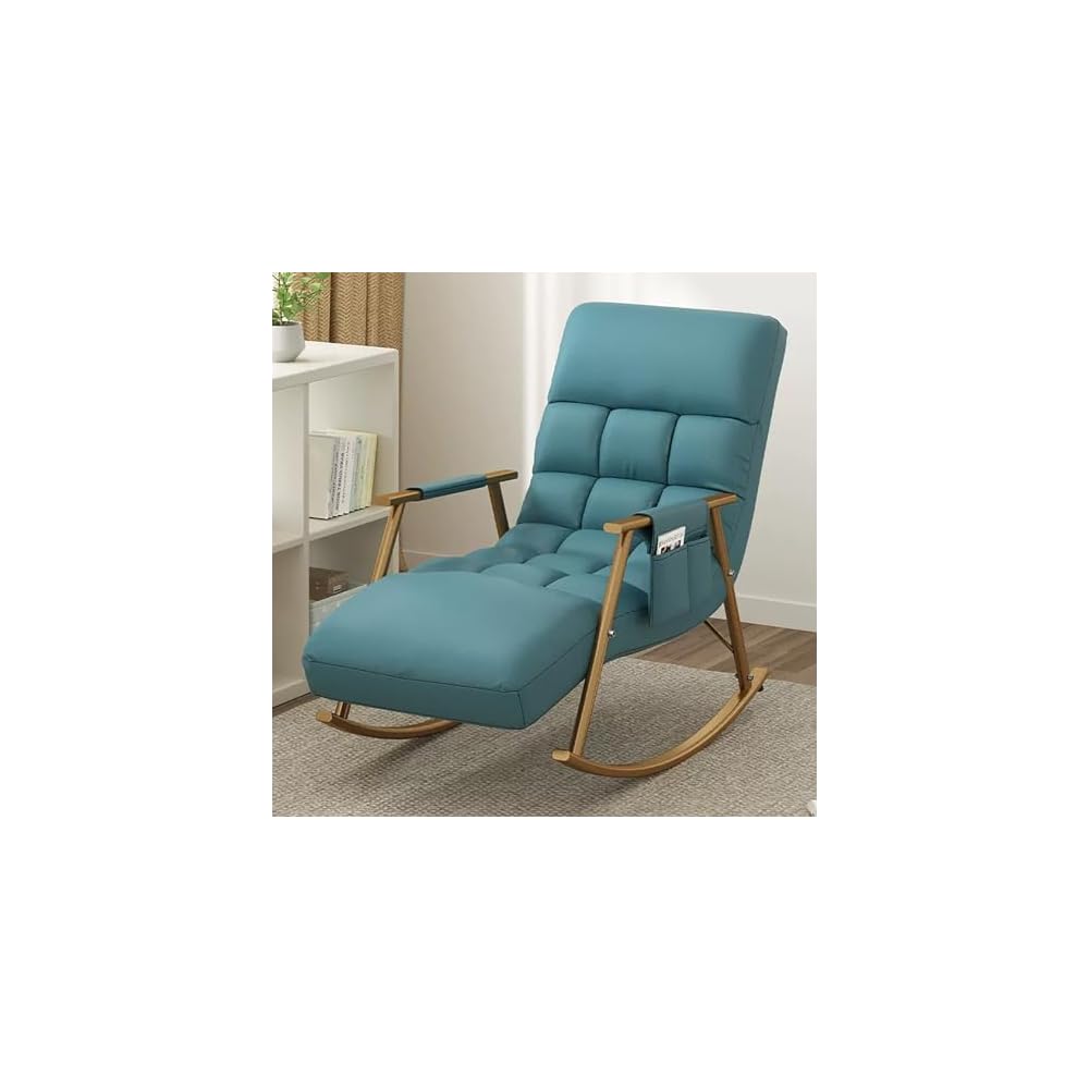 Upholstered Rocking Chair, with Side Pocket, Rocker Chair with Adjustable Backrest, Modern Relax Leisure Chair, Lounge Armchair, Bearing Capacity 150KG, for Bedroom, Living Room (Color : G