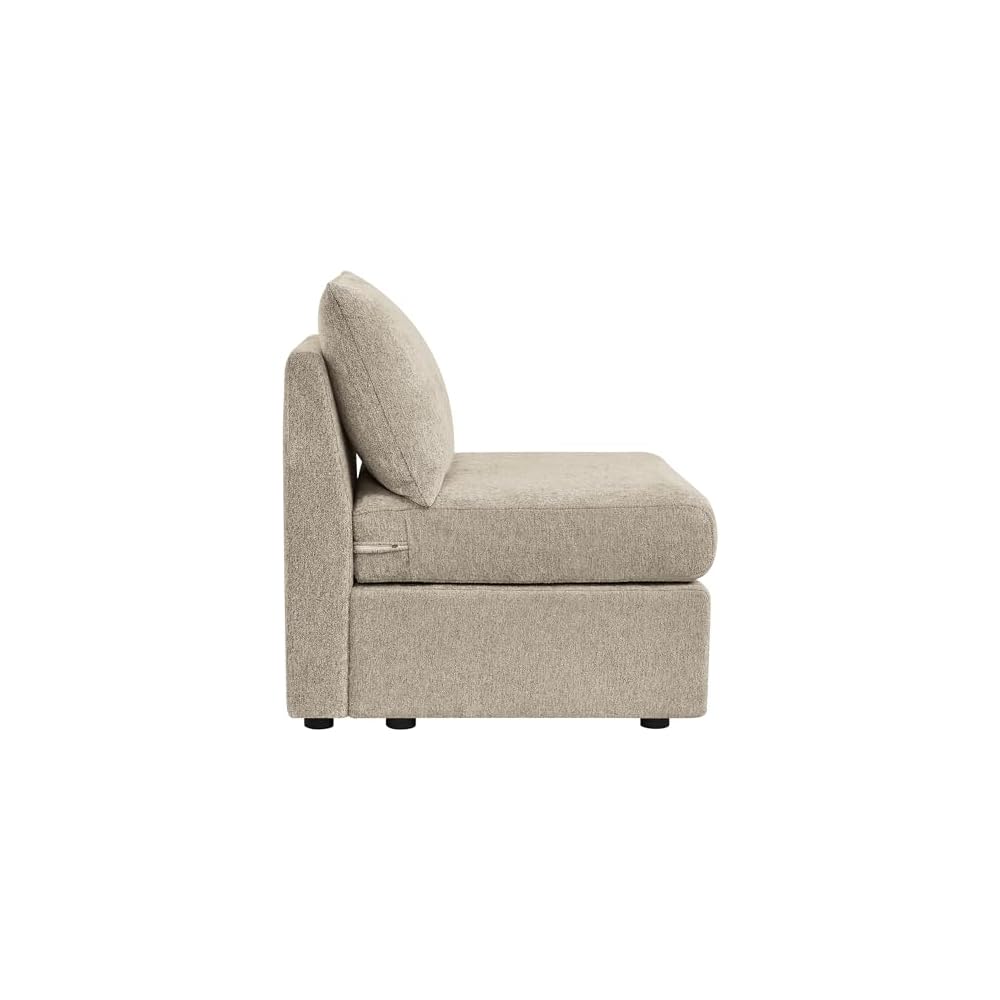 CHITA Extra Large Sectional Couches for Living Room, Armless Chair Middle Module for Modular Sectional, Chenille in Taupe