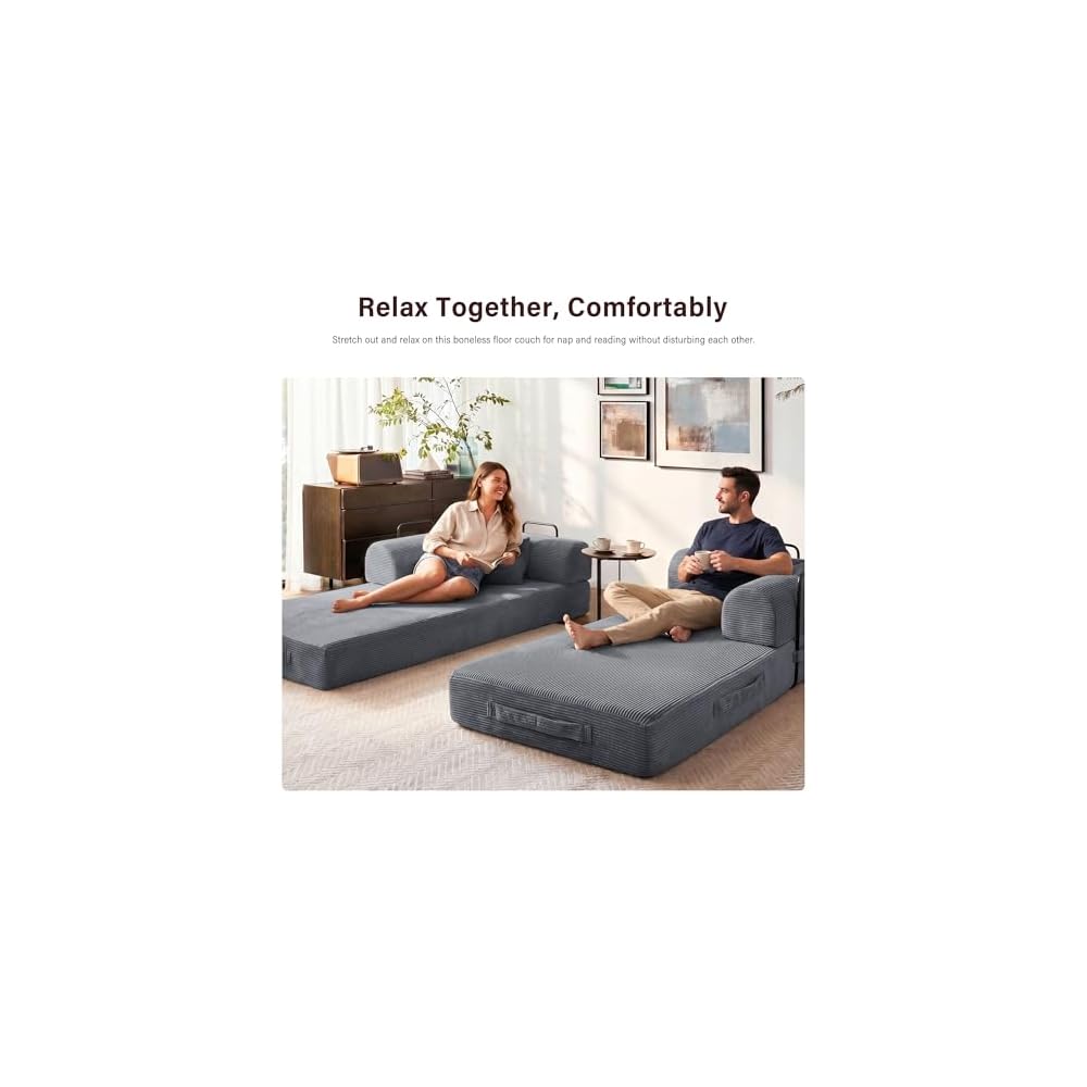 79" Convertible Sofa Bed, Boneless Sleeper Futon Couch for Living Room