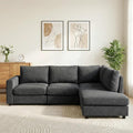 100" L-Shaped Sectional Couch with Reversible Deep Chaise, Grey