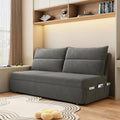 Sofa Bed, Snowflake Velvet Sofa Bed Couches Integrated Dual-use Foldable Small Living Room, Double Person Household, Expandable Multifunctional Sofa (Grey)